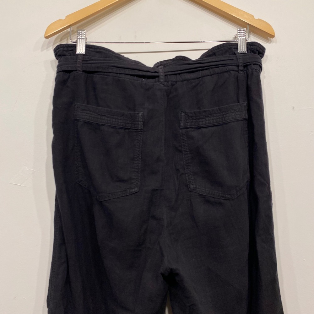 Anthropologie Malin Utility Belted Paperbag Waist Pants Charcoal Black Small - Picture 4 of 7
